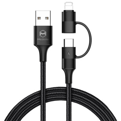 کابل دو کاره تبدیل USB به لایتنینگ/ تایپ سی مک دودو مدل CA-6800 طول 1.2 متر