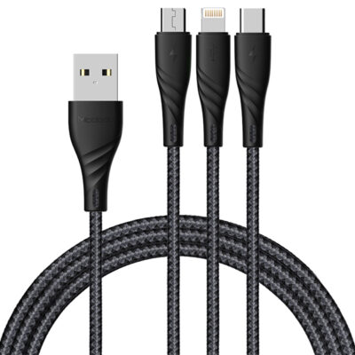 کابل سه کاره USB-C/microUSB/لایتنینگ مک دودو مدل CA-6450 طول 1.2 متر پک ناسالم