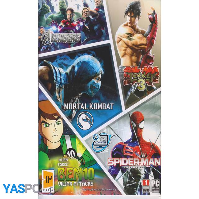 مجموعه بازی های AVNGERS , TEKKEN , MORTAL KOMBAD , SPIDER MAN , BEN10 برای pc