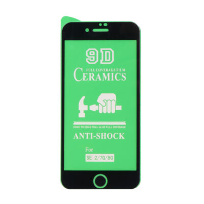 محافظ صفحه نمایش سرامیکی مات iPhone 6 / 6S / 7 / 8 / SE 2020 – Full Cover – مشکی (بدون پک)