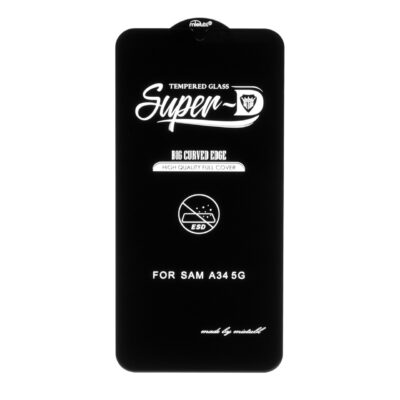 محافظ صفحه نمایش شیشه ای Samsung Galaxy A34 – Full Cover Super D Mietubl-ESD (بدون پک) – مشکی