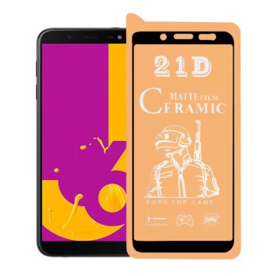 محافظ صفحه نمایش سرامیکی شفاف Samsung J6 2018 – Full Cover – مشکی (بدون پک)