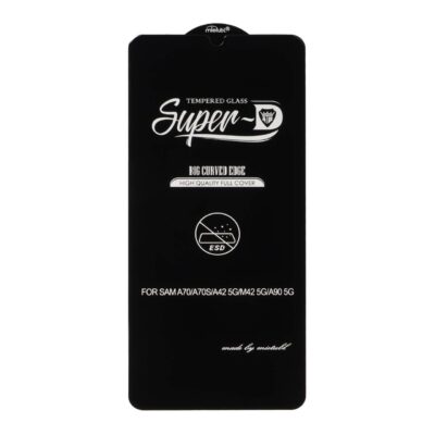 محافظ صفحه نمایش شیشه ای Samsung A70 / A70S / A42 / M42 – Full Cover Super D Mietubl-ESD – مشکی (بدون پک)