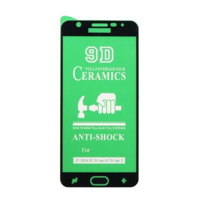 محافظ صفحه نمایش سرامیکی شفاف Samsung J7 Prime – Full Cover – مشکی (بدون پک)