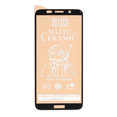 محافظ صفحه نمایش سرامیکی مات Huawei Y5 2018 / Y5 Lite / Y5 Prime – Full Cover – مشکی (بدون پک)