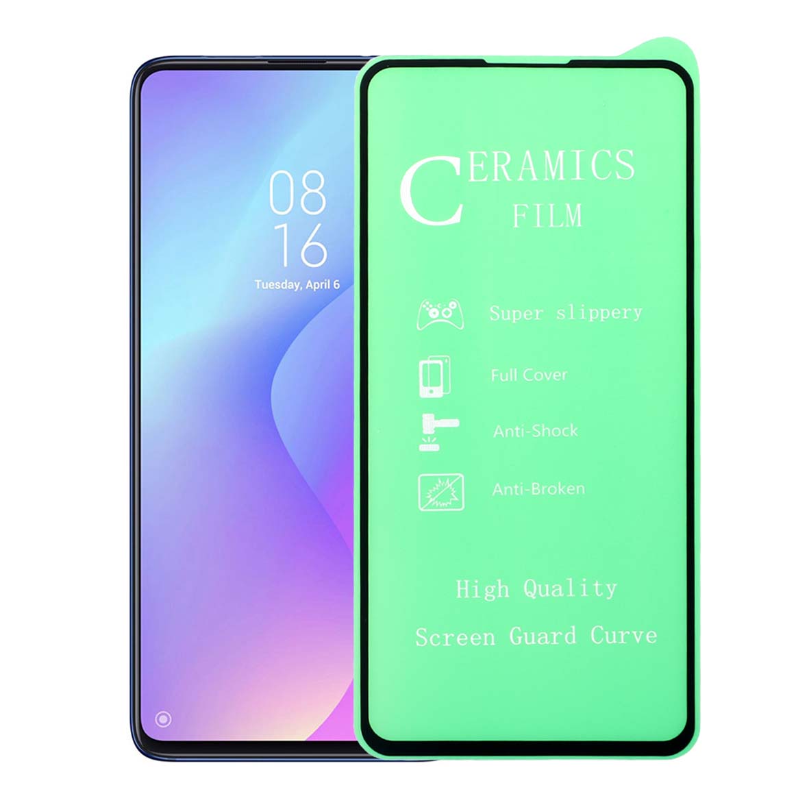 محافظ صفحه نمایش سرامیکی مات Xiaomi 9T Pro – Full Cover – مشکی (بدون پک)