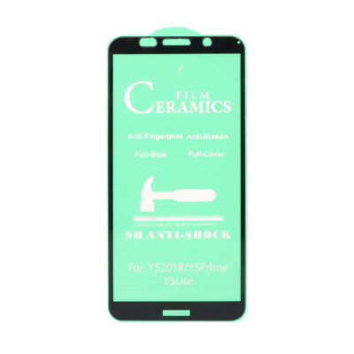 محافظ صفحه نمایش سرامیکی شفاف Huawei Y5 2018 / Y5 Lite / Y5 Prime – Full Cover – مشکی (بدون پک)