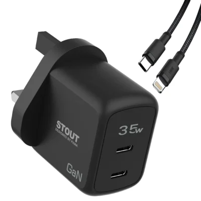 شارژر دیواری پاوا 35 وات  Type-C to Lightning مدل Stout PAWA مشکی