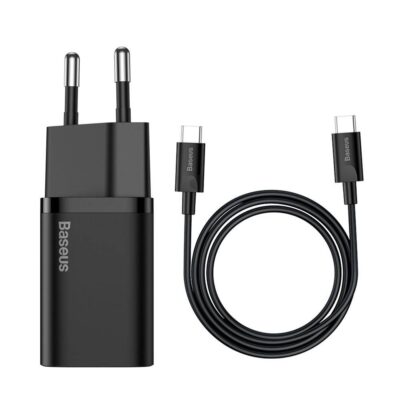 شارژر دیواری سریع و کابل دو سر تایپ سی بیسوس Baseus Super SI Quick Charger IC 25W