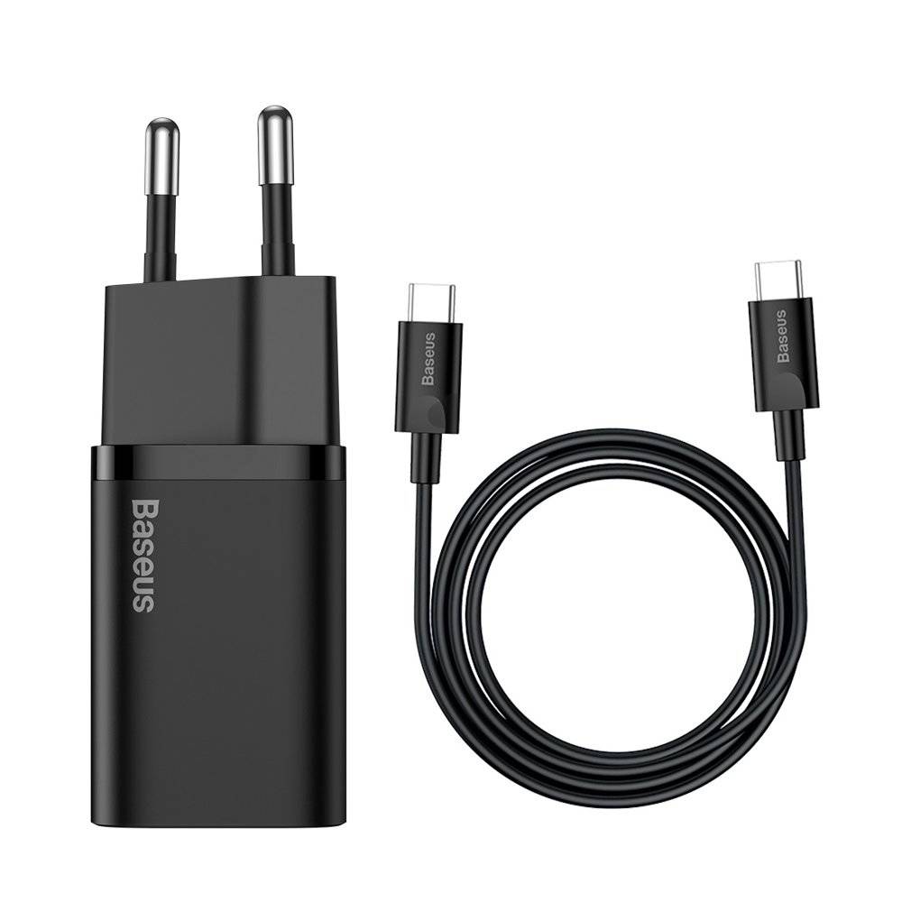 شارژر دیواری سریع و کابل دو سر تایپ سی بیسوس Baseus Super SI Quick Charger IC 25W