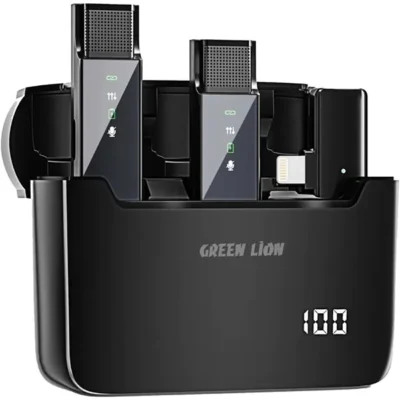 میکروفون بی سیم گرین لاین مدل Green Lion 2 in 1 Digital Display Microphone ( Lightning Connector)