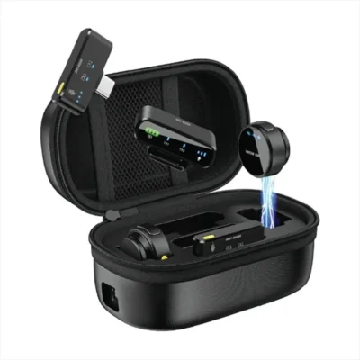 میکروفون بیسیم یقه‌ ای سکه ای با 2 فرستنده وایرلس گرین لاین Green Lion GM-85X 3 In 1 Wireless Microphone GNGM85XMICBK