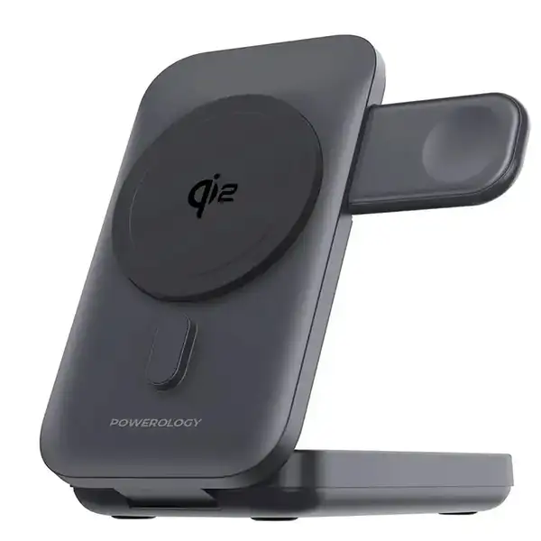 پاوربانک و استند شارژ 10000 هزار 15 وات وایرلس پاورولوژی Powerology PPBCHA35-BK