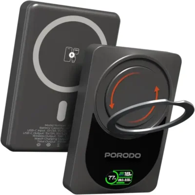 پاوربانک فست شارژ وایرلس ۱۰۰۰۰ هزار ۲۲.۵ وات پرودو مدل PORODO PDPBFCH086DG 10000mAh Qi2 Wireless Power Bank