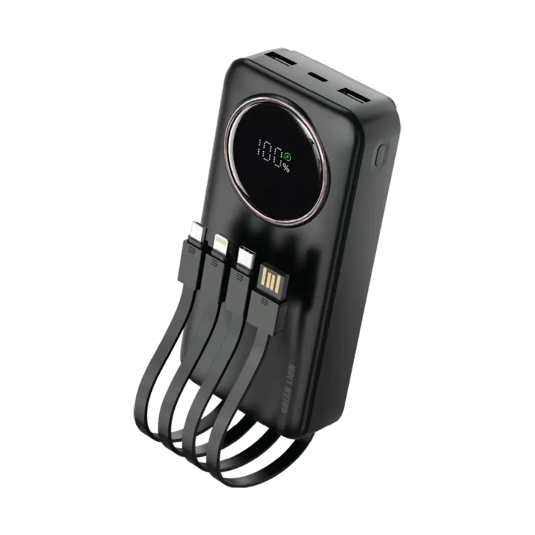 پاوربانک 20000 هزار 22.5 وات همراه کابل متصل گرین لاین مدل Green Lion Power Pulse GNPWRPS20KBK