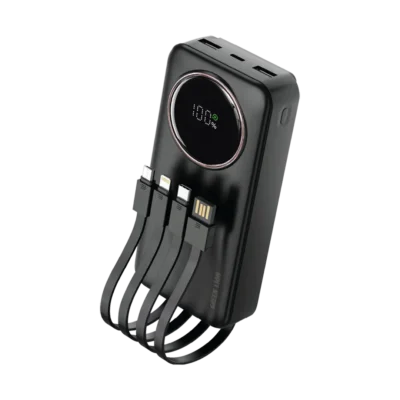 پاوربانک 20000 هزار 22.5 وات به همراه کابل متصل گرین لاین مدل Green Lion Power Pulse 20000mAh Power Bank GNPWRPS20KBK