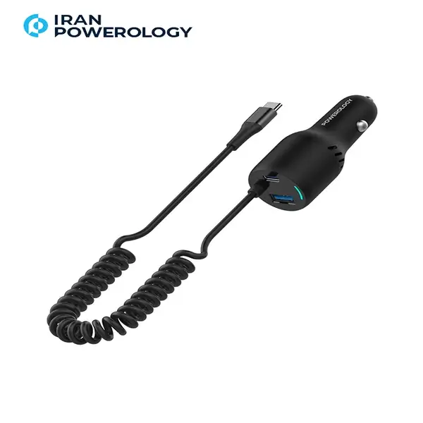 شارژر فندکی 100 وات کابل تایپ سی پاورولوژی Powerology PCCSR016