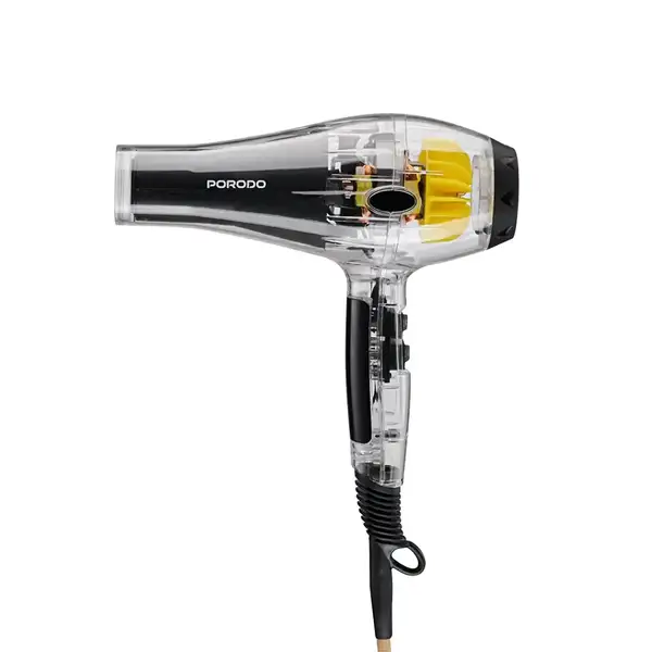 سشوار شفاف پرودو مدل PORODO Lifestyle Crystal Shell Hair Dryer PD-LFST106-BK