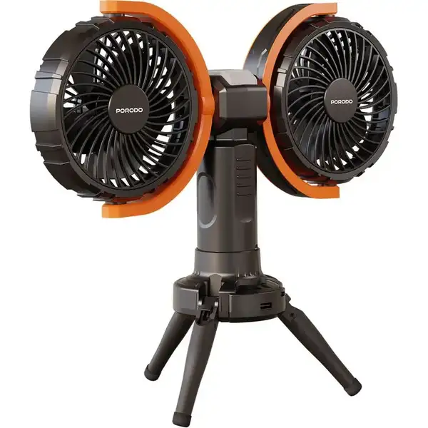 پنکه رومیزی دو پره پرودو مدل PORODO Lifestyle Dual-Head Oscillating Fan PD-LFST150-BK
