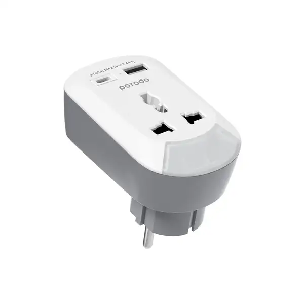 مبدل و چند راهی برق پرودو مدل Porodo PD-MSACEU-WH Universal AC Socket EU Plug Adapter