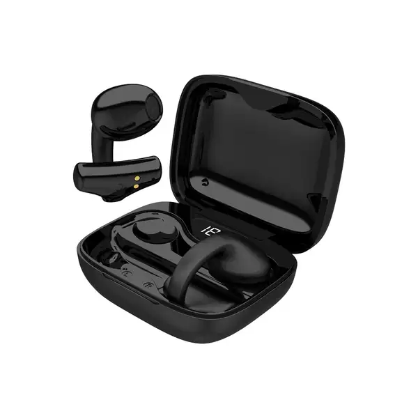 هندزفری بلوتوثی ارگونومیک پرودو مدل PORODO Soundtec Snap Clip-On Wireless Earbuds PD-STWLEP035-BK