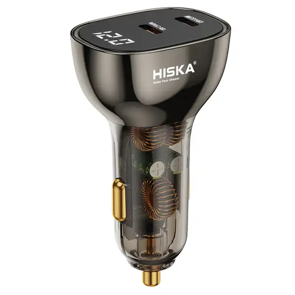 شارژر فندکی 95 وات 2 پورت هیسکا مدل Hiska HCC-326