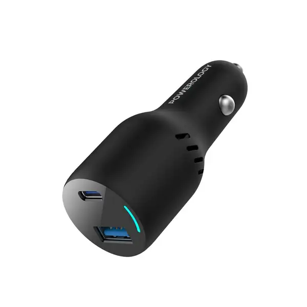 شارژر فندکی 83 وات پاورولوژی مدل Powerology Dual Ports Car Charger PCCSR013