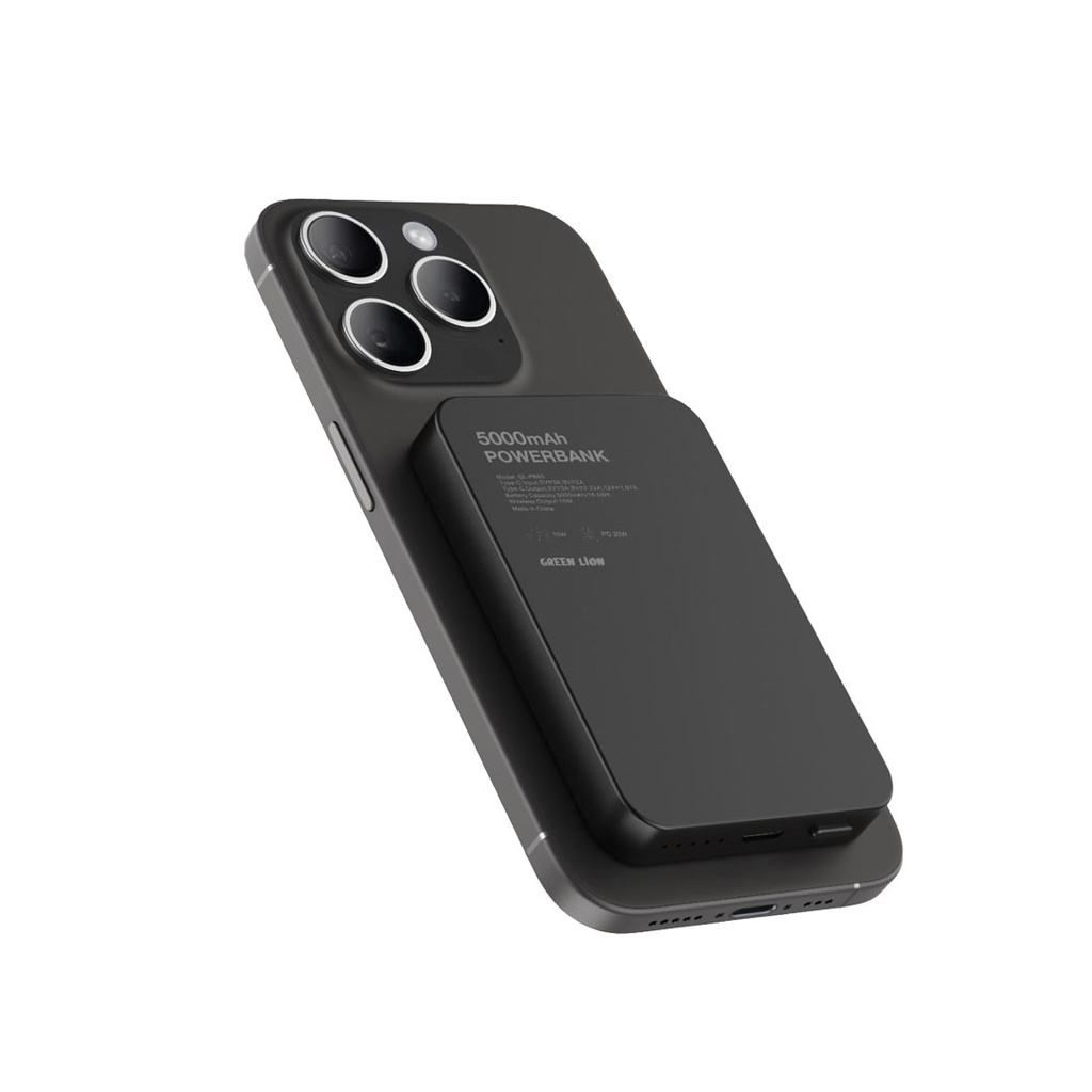 پاوربانک 5000 هزار 20 وات با تکنولوژی شارژ سریع گرین لاین مدل Green Lion GL-MAG 5 5000mAh