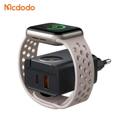 آداپتور شارژ 2پورت 30وات+شارژر وایرلس اپل واچ مک دودو مدل MCDODO CH-3700