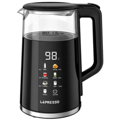 کتری برقی چند دمایی با نمایشگر پنجره‌ای لپرسو Lepresso Electric Window Kettle Multi-Temprature Display LPCFFM0037