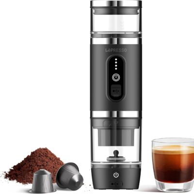 قهوه ساز پرتابل 4 در 1 همراه با فوم‌ساز شیر لپرسو مدل LePresso 4 in 1 Portable Coffee Maker with Milk Frother