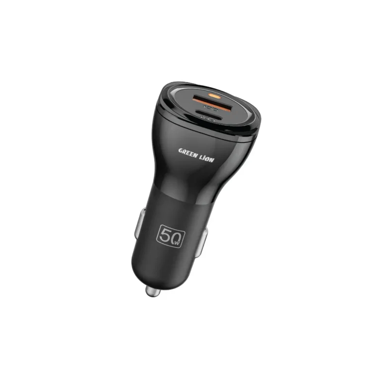 شارژر فندکی 50 وات گرین لاین مدل Green Lion Dual Port  