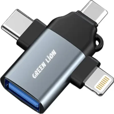 تبدیل 3 کاره گرین لاین مدل Green Lion 3 In 1 OTG USB 3.0