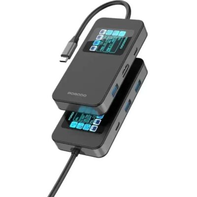 هاب 6 در 1 پرودو مدل Porodo 6-in-1 Type-C Hub with Display 4K 60Hz USB 3.0