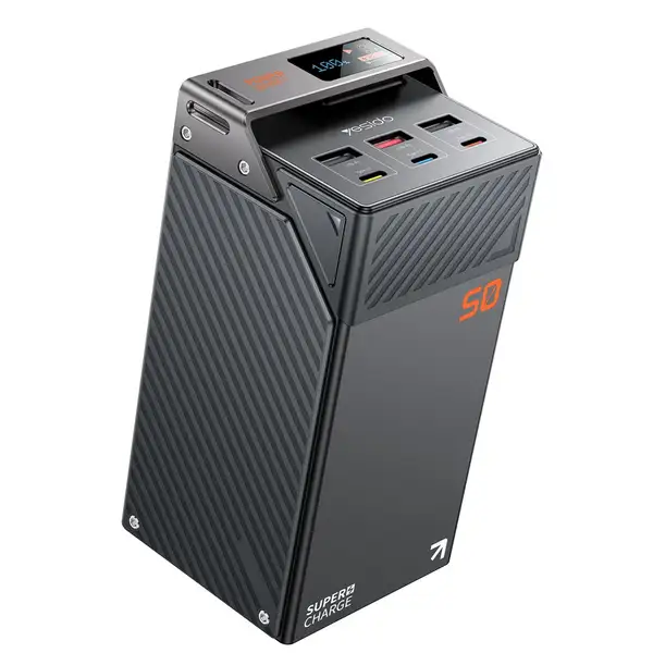 پاوربانک 50000 هزار کمپینگ یسیدو مدل YESIDO 3 Type-C 3 USB-A Output Ports Digital Display Phone Charger YP63