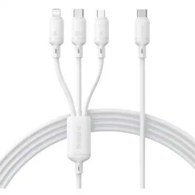 کابل سوپر فست شارژ سه سر بیسوس 150 سانتی‌متر مدل Baseus Silky 100W P10377706213-00