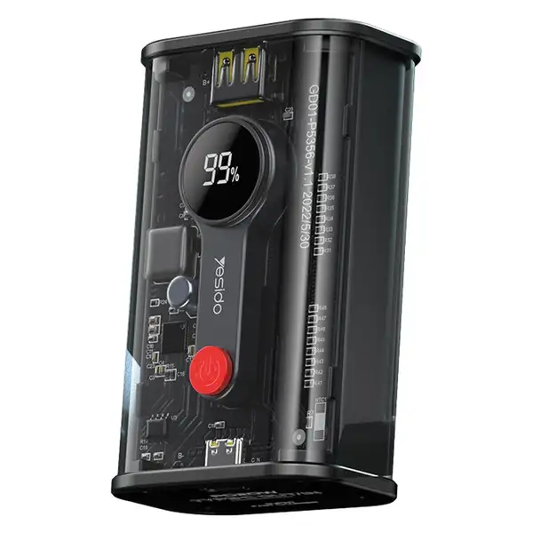 پاوربانک 10000 هزار 22.5 وات با نمایشگر LED شفاف یسیدو مدل YESIDO YP35 پاوربانک 10000 هزار 22.5 وات با نمایشگر LED شفاف یسیدو مدل YESIDO YP35