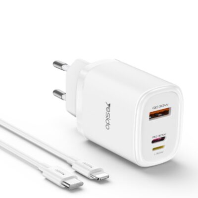 شارژر دیواری 20 وات به همراه کابل لایتنینگ یسیدو مدل Yesido YC52