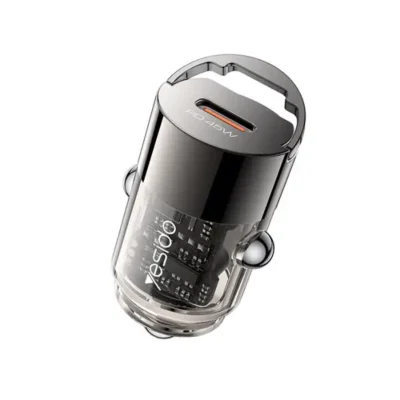 شارژر فندکی شفاف 45 وات یسیدو مدل Y67 Aluminum Alloy Transparent Shell Pull Ring Design PD45W Fast Charging Mini Hidden