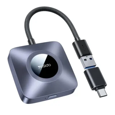 دانگل کارپلی وایرلس بی‌سیم یسیدو مدل Yesido KM23 Wireless CarPlay + USB to Type‑C Adapter