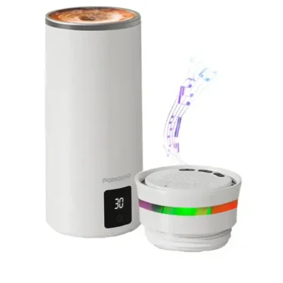 ماگ اسپیکری 350 میلی لیتر پرودو مدل Porodo Lifestyle Fluxmix Stirring Cup with Speaker PDLFST198